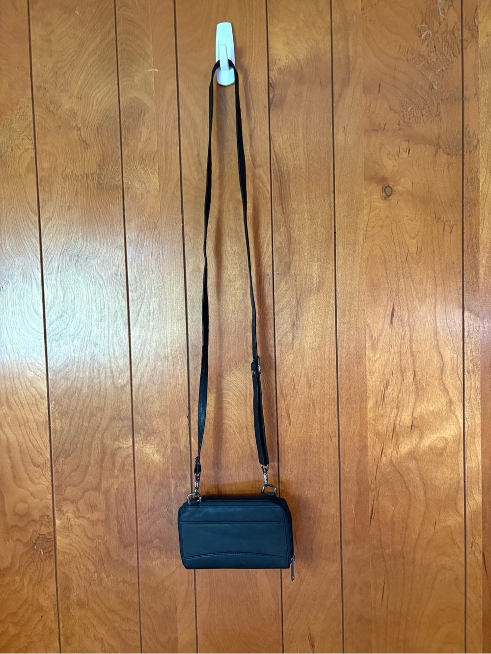 Marshal leather Black Crossbody Bag with Adjustable Strap